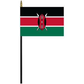 kenya 4" x 6" staff mounted rayon flag