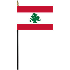 lebanon 4" x 6" staff mounted rayon flag