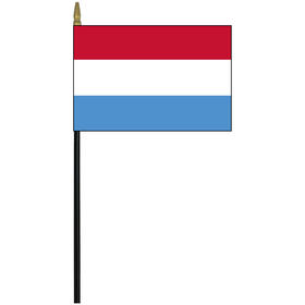 luxembourg 4" x 6" staff mounted rayon flag