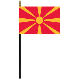 macedonia 4" x 6" staff mounted rayon flag