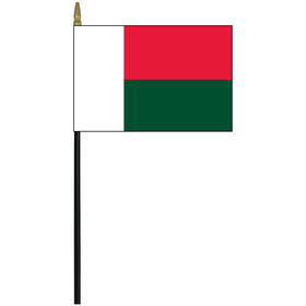 madagascar 4" x 6" staff mounted rayon flag