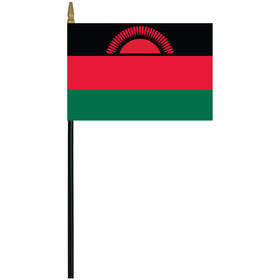malawi 4" x 6" staff mounted rayon flag