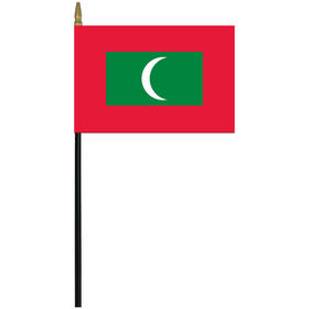 maldives 4" x 6" staff mounted rayon flag