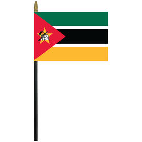 mozambique 4" x 6" staff mounted rayon flag
