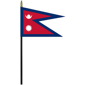 nepal 4" x 6" staff mounted rayon flag