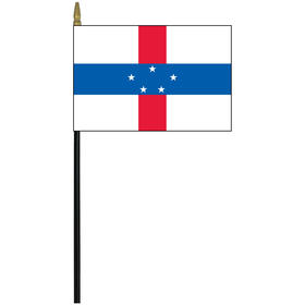 netherland antilles 4" x 6" staff mounted rayon flag