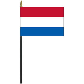 netherlands 4" x 6" staff mounted rayon flag