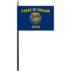 oregon 4" x 6" staff mounted rayon flag
