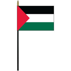 palestine 4" x 6" staff mounted rayon flag