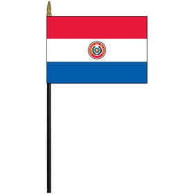 paraguay 4" x 6" staff mounted rayon flag
