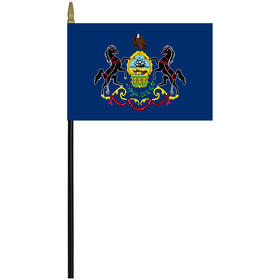 pennsylvania 4" x 6" staff mounted rayon flag