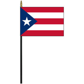 puerto rico 4" x 6" staff mounted rayon flag