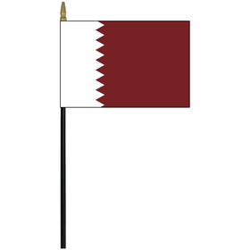 qatar 4" x 6" staff mounted rayon flag