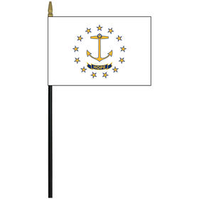 rhode island 4" x 6" staff mounted rayon flag