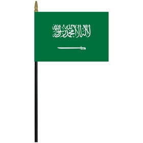 saudi arabia 4" x 6" staff mounted rayon flag