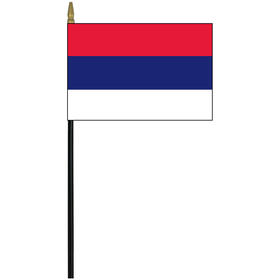 serbia 4" x 6" staff mounted rayon flag