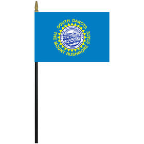 south dakota 4" x 6" staff mounted rayon flag