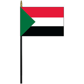 sudan 4" x 6" staff mounted rayon flag