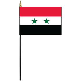 syria 4" x 6" staff mounted rayon flag