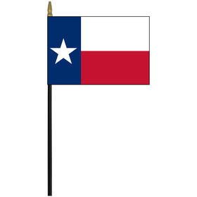 texas 4" x 6" staff mounted rayon flag