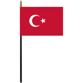 turkey 4" x 6" staff mounted rayon flag
