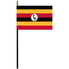 uganda 4" x 6" staff mounted rayon flag