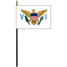 us virgin islands 4" x 6" staff mounted rayon flag