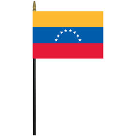venezuela 4" x 6" staff mounted rayon flag