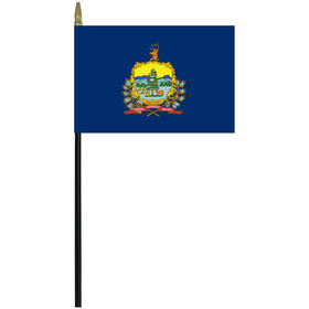 vermont 4" x 6" staff mounted rayon flag