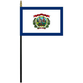 west virginia 4" x 6" staff mounted rayon flag