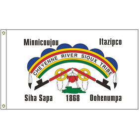 2' x 3' cheyenne river sioux tribe flag w/ heading & grommets