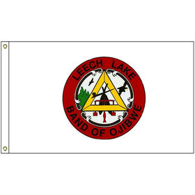 2' x 3' leech lake tribe flag w/ heading & grommets