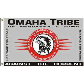2' x 3' omaha tribe flag w/ heading & grommets