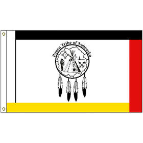 2' x 3' ponca of nebraska tribe flag w/ heading & grommets
