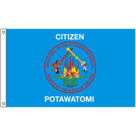 2' x 3' citizen potawatomi tribe flag w/ heading & grommets