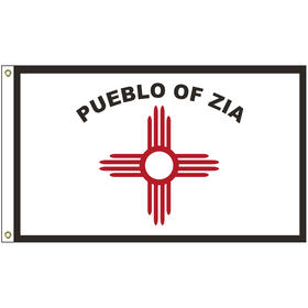2' x 3' zia pueblo tribe flag w/ heading & grommets