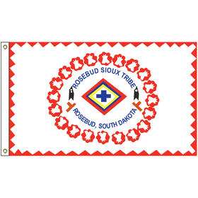 2' x 3' rosebud sioux nation tribe flag w/heading & grommets