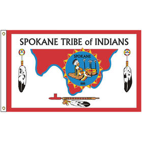 2' x 3' spokane tribe flag w/ heading & grommets