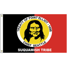 2' x 3' suquamish tribe flag w/ heading & grommets