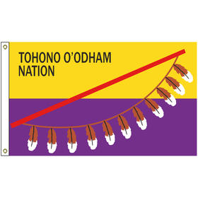 2' x 3' tohono o'odham tribe flag w/ heading & grommets