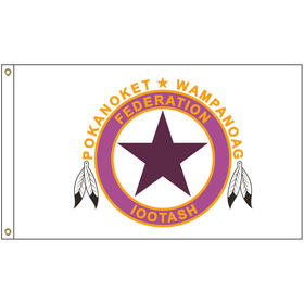2' x 3' wampanoag tribe flag w/ heading & grommets