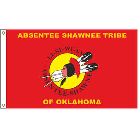 3' x 5' absentee tribe flag w/ heading & grommets