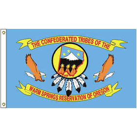 3' x 5' warm springs tribe flag w/ heading & grommets