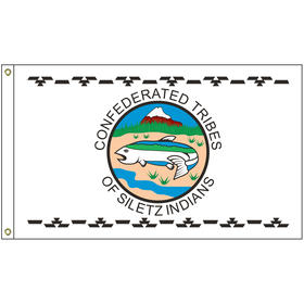 4' x 6' confederated tribes of the siletz reservation flag w/ heading & grommets