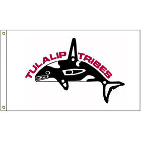 4' x 6' tulalip tribes flag with heading and grommets