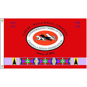 4' x 6' umatilla tribe flag w/ heading & grommets
