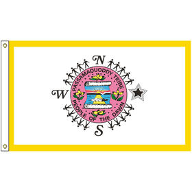 5' x 8' passamaquoddy tribe flag w/ heading & grommets