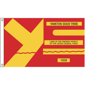 5' x 8' yankton sioux tribe flag w/heading & grommets