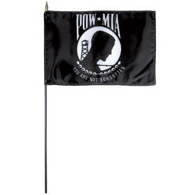 12'' x 18" pow/mia staff mounted rayon flag