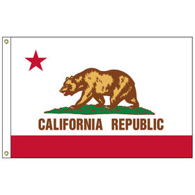 california 12" x 18" nylon flag with heading and grommets